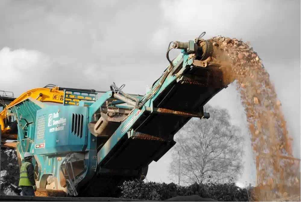 Concrete crushing machine from Bath Demolition Bristol for concrete recycling